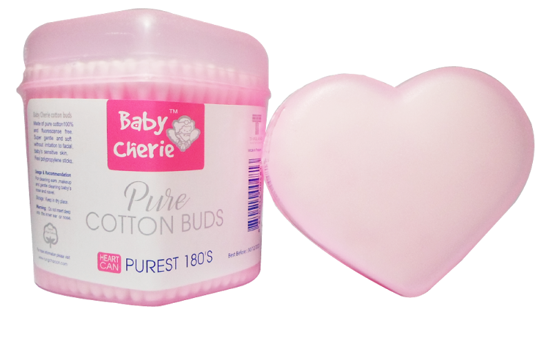 Cotton Bud Heart Can