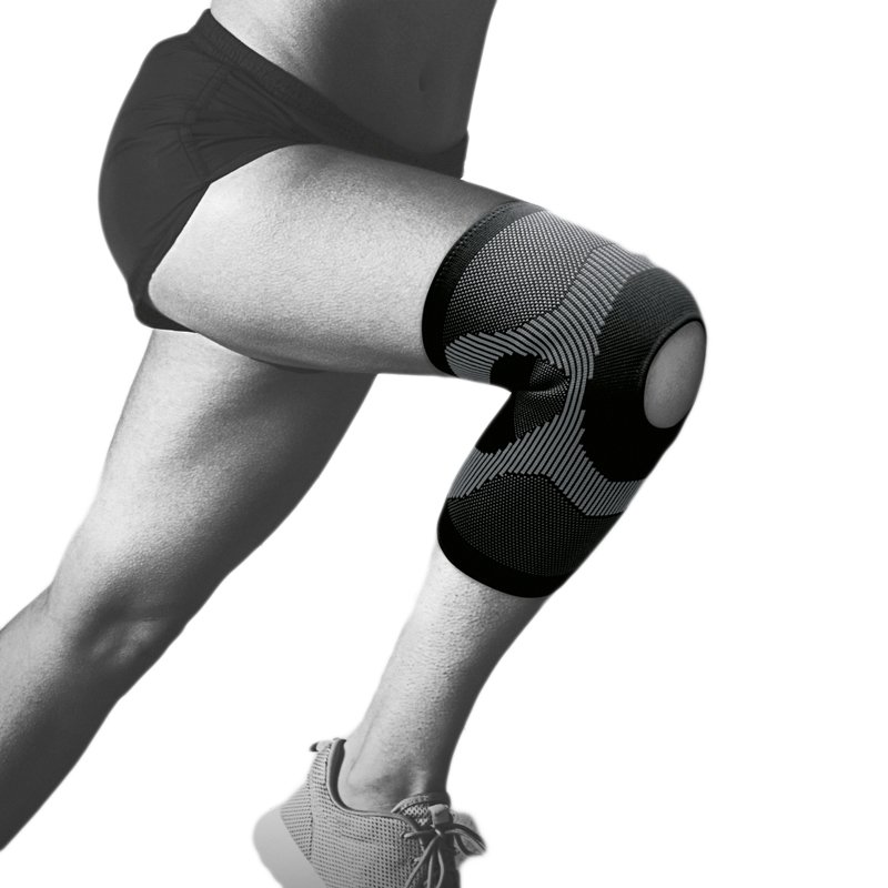 JASON เจสัน ผ้าซัพพอร์ต หัวเข่า แบบเปิด รุ่น Open Knee Support Black Charcoal (Size S-L)