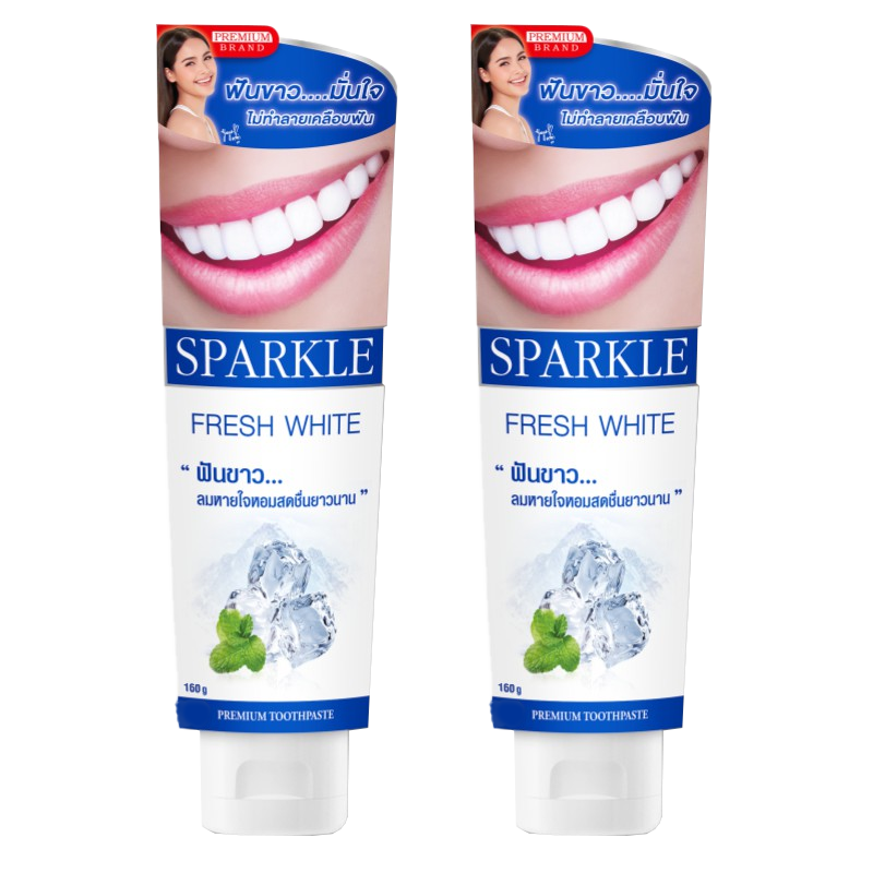 SPARKLE ยาสีฟัน สปาร์คเคิล ไวท์ สูตร WHITE TOOTHPASTE 160 กรัม SK0072 ฟันขาว..ลมหายใจหอมสดชื่น