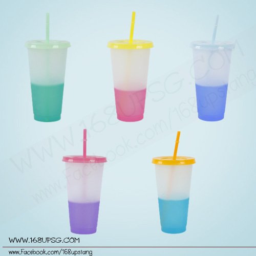 UP-C0127  แก้วพลาสติกเปลี่ยนสีได้ตามอุณหภูมิ