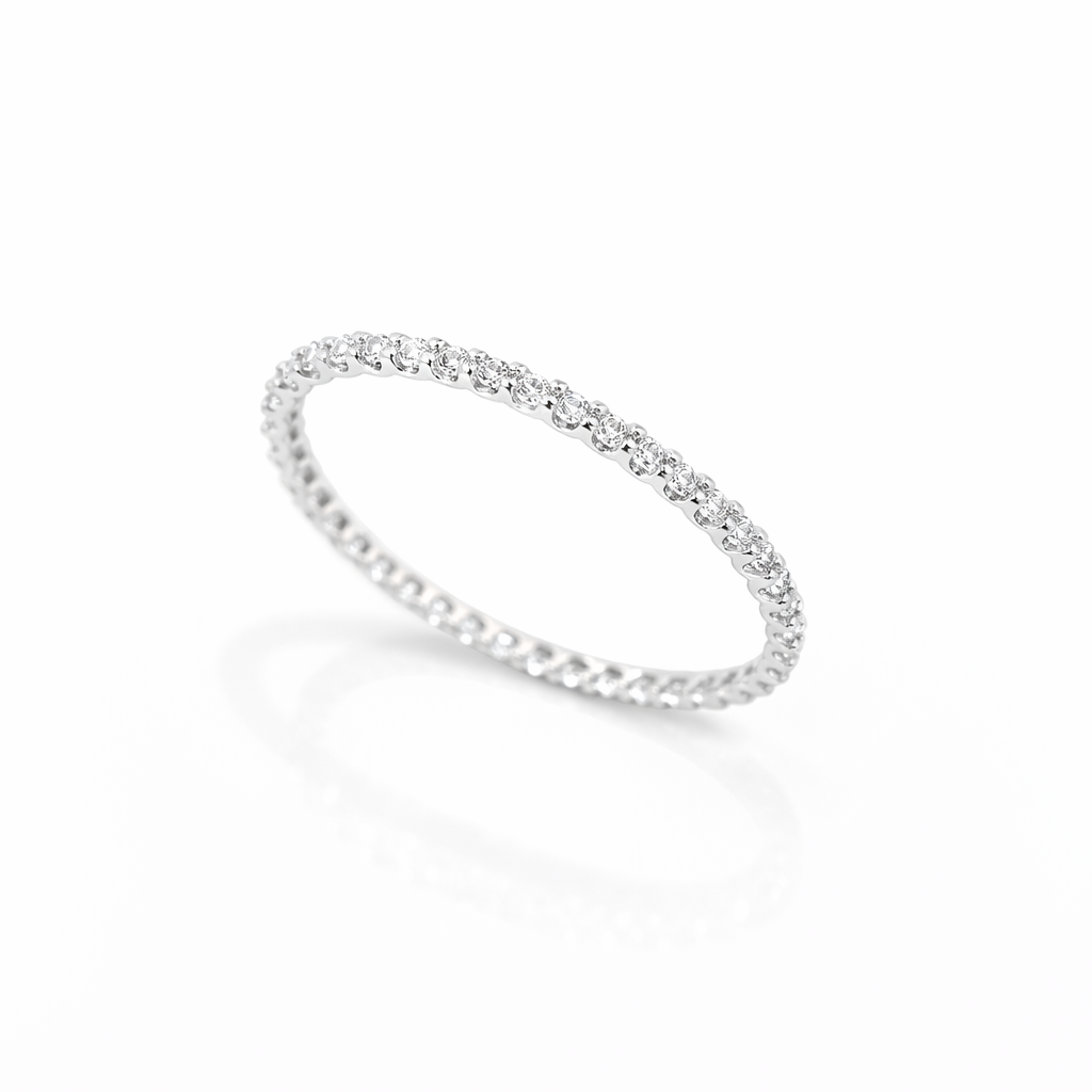 Ring 18K  White gold with Round Diamond