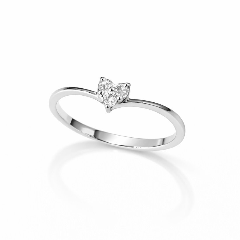 Ring 18K  White gold with Round Diamond