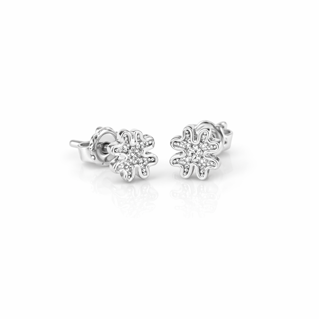 Earrings 18K  White gold with Diamond