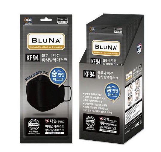 BLUNA Easy Breath KF-94 Black Mask 30ea