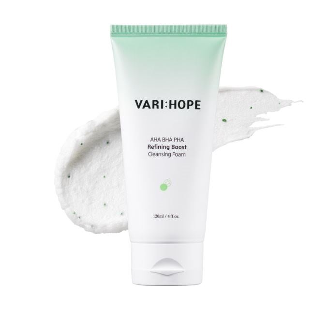 VARI:HOPE AHA BHA PHA Refining Boost Cleansing Foam 120ml - testerkorea