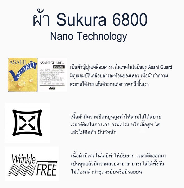 ผ้าตัดสูท Sakura6800: นวัตกรรมนาโนเทคโนโลยี สู่ความสง่างามเหนือระดับ  ผ้าตัดสูท Sakura6800: นวัตกรรมนาโนเทคโนโลยี สู่ความสง่างามเหนือระดับ