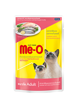 Me-O pouch รสปลาซาร์ดีนและปลากระพงในเยลลี่ - 80g