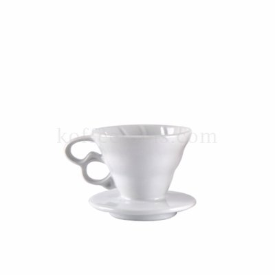 กรวยดริปกรองกาแฟสีขาว 2 หูจับ (1-2 cup)