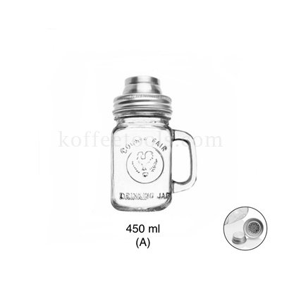 Glass Jar Shaker 450 ml (A) มีหูจับ