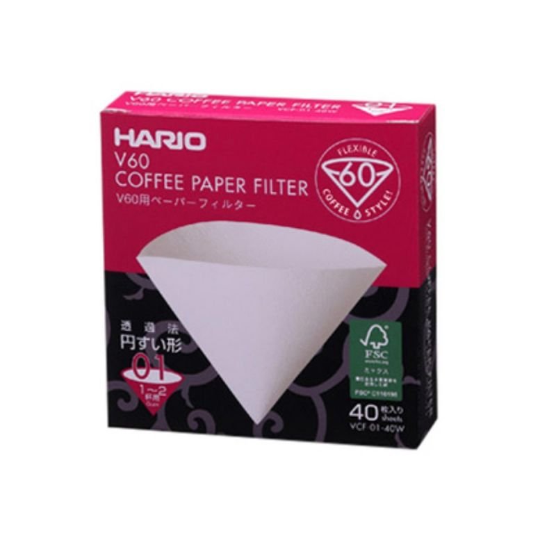 กระดาษกรอง Hario 01 สีขาว 40 แผ่น / HARIO(028)V60 Paper Filter 01 W 40 Sheets/VCF-01-40W
