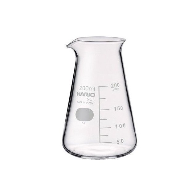 บีกเกอร์แก้ว ถ้วยตวงแก้ว beaker 200 ml / HARIO(077) Conical Beaker 200( With Measurements)/CB-200SCI