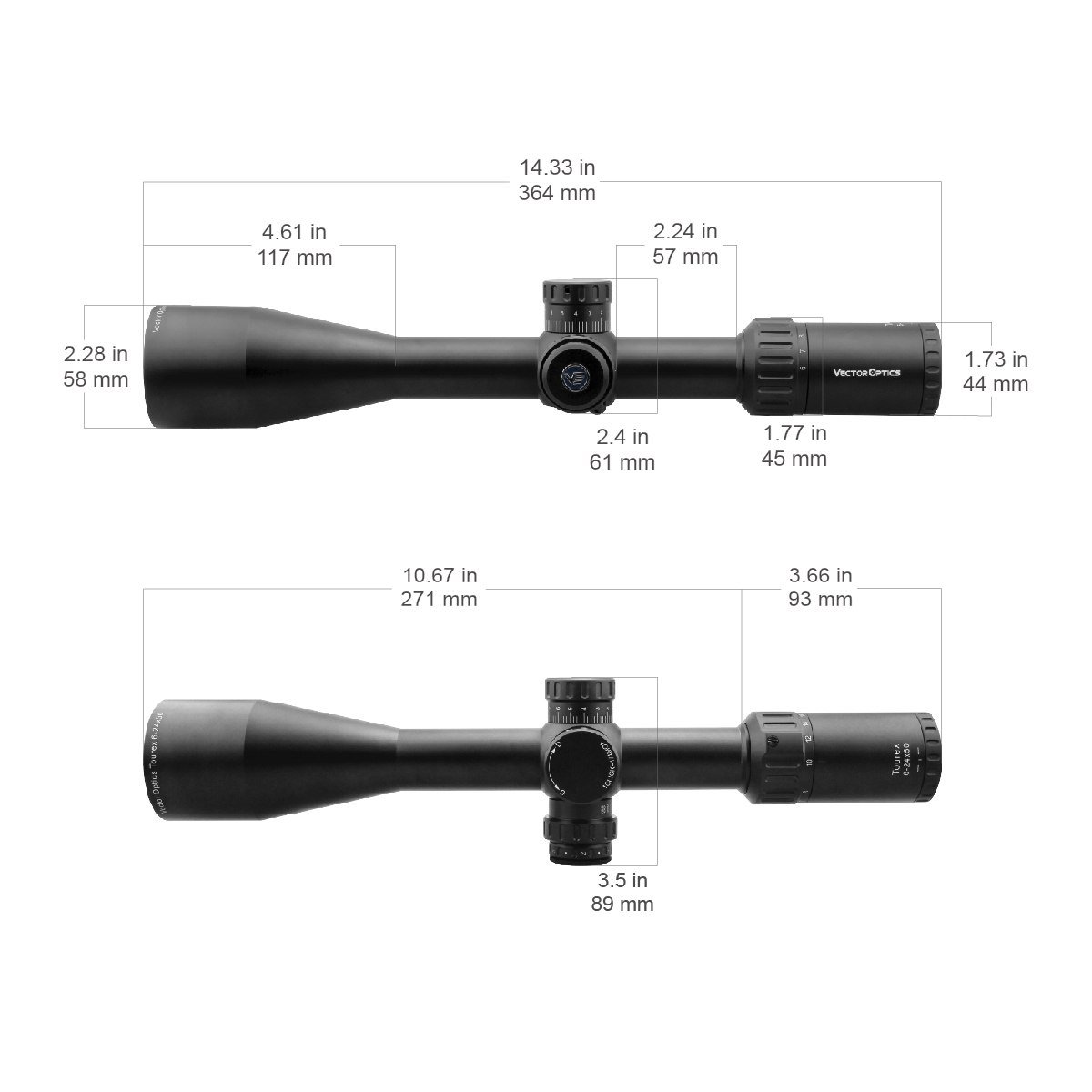 Vector Optics Tourex 6-24x50 FFP Rifle scope เส้นเล็งขยาย