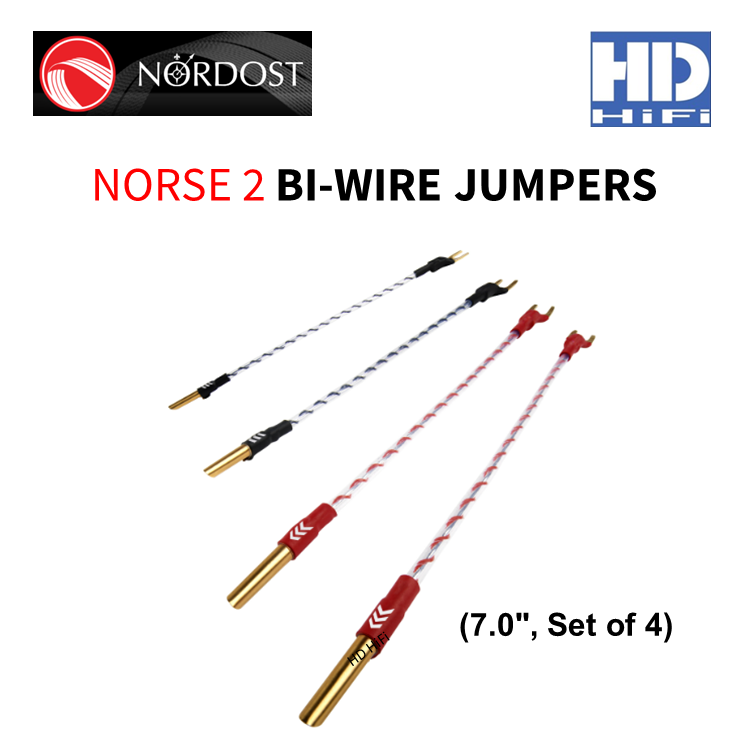 NORDOST NORSE 2 BI-WIRE JUMPERS 7'' Spade to Banana (Set of 4)