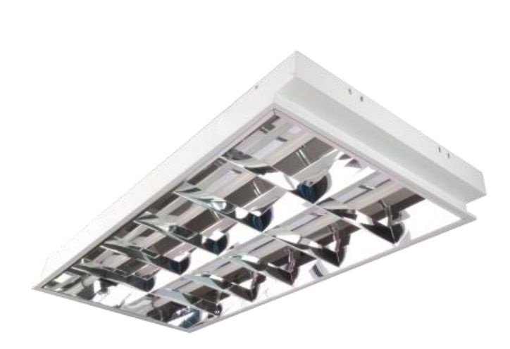 T8 RECESSED WIDE LOUVER LUMINAIRE (T-BAR & GYPSUM) With out lamp