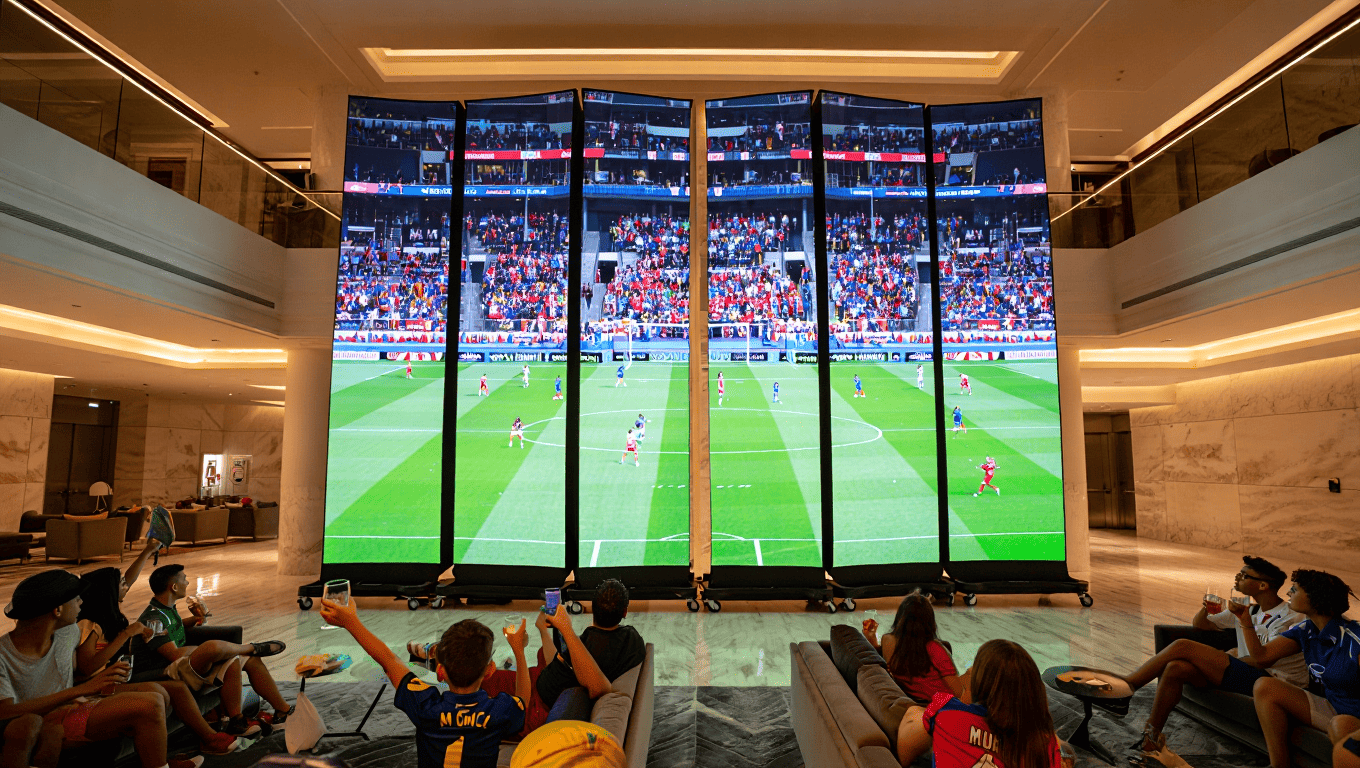 เปลี่ยน Lobby ให้เป็น Fanzone รับบอลโลก 2026! รู้จัก "Transformer Poster LED" จอพับได้ที่รวมร่างเป็นจอยักษ์ได้ในพริบตา 
