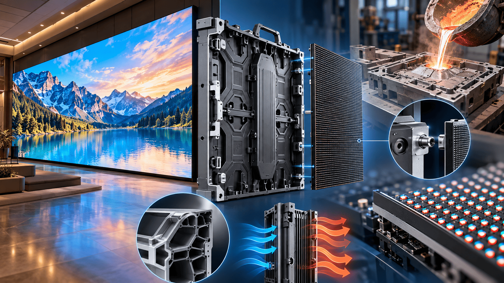 ทำความเข้าใจโครงสร้าง Cabinet ของจอ LED แบบ Die-Cast Aluminum - จากชิ้นงานอลูมิเนียมขึ้นรูป สู่ฐานรองรับเม็ดไฟที่แข็งแรงและแม่นยำ