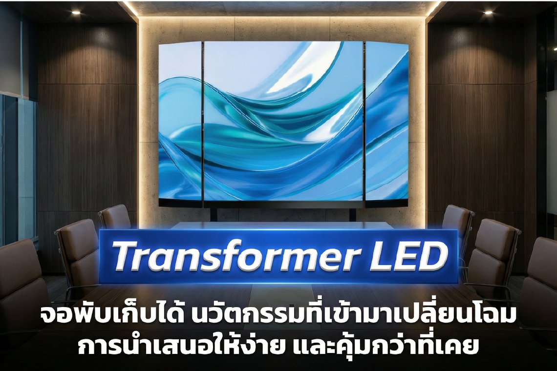 ทำความรู้จัก Transformer LED Display จอพับเก็บได้ นวัตกรรมที่เข้ามาเปลี่ยนโฉมการนำเสนอให้ง่ายและคุ้มค่ากว่าที่เคย 