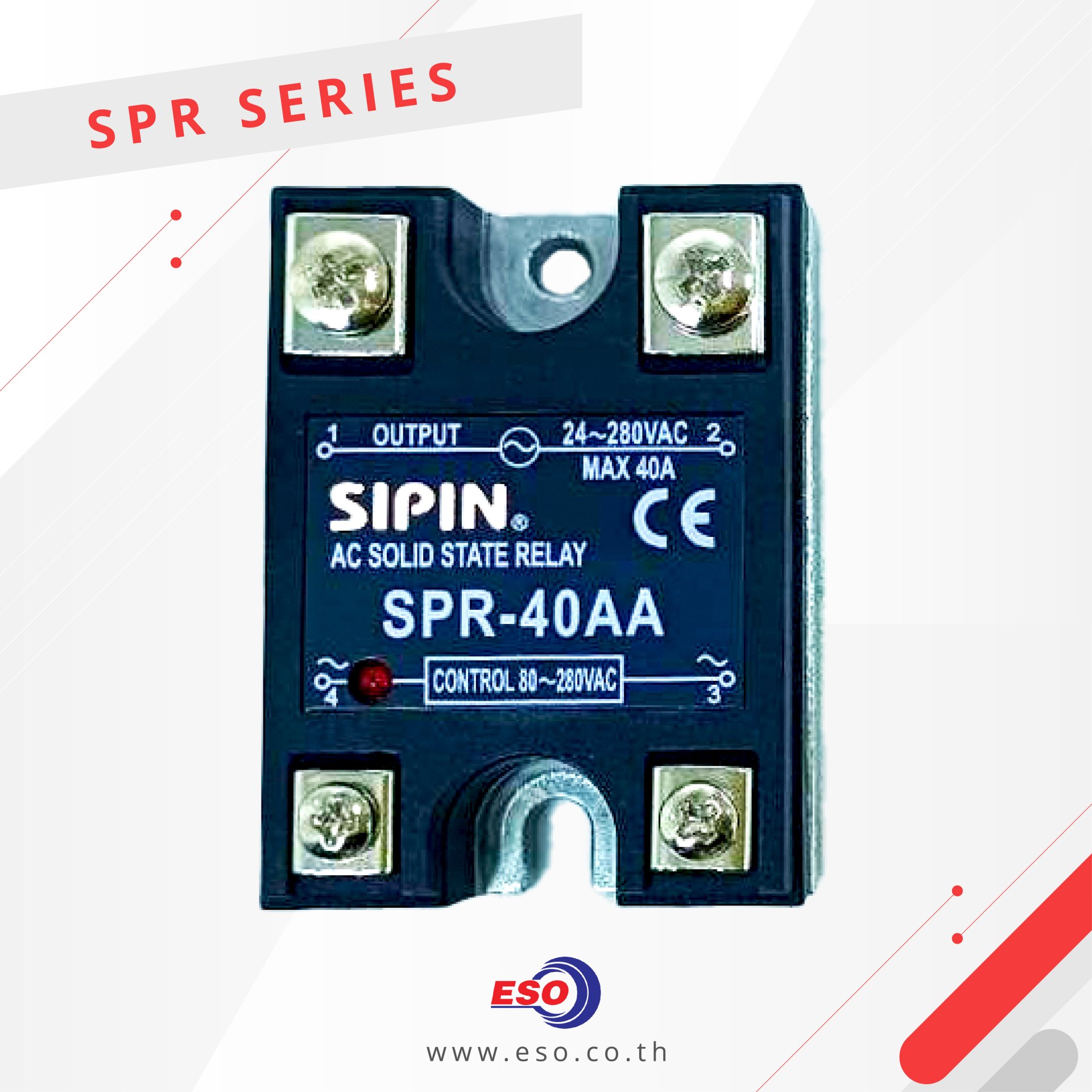SPR SERIES 1 Phase Solid State Relay, AC Output , SIPIN eso