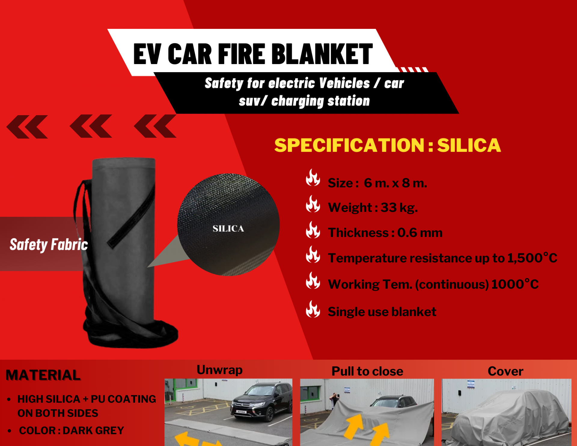 Silica EV Fire Blanket