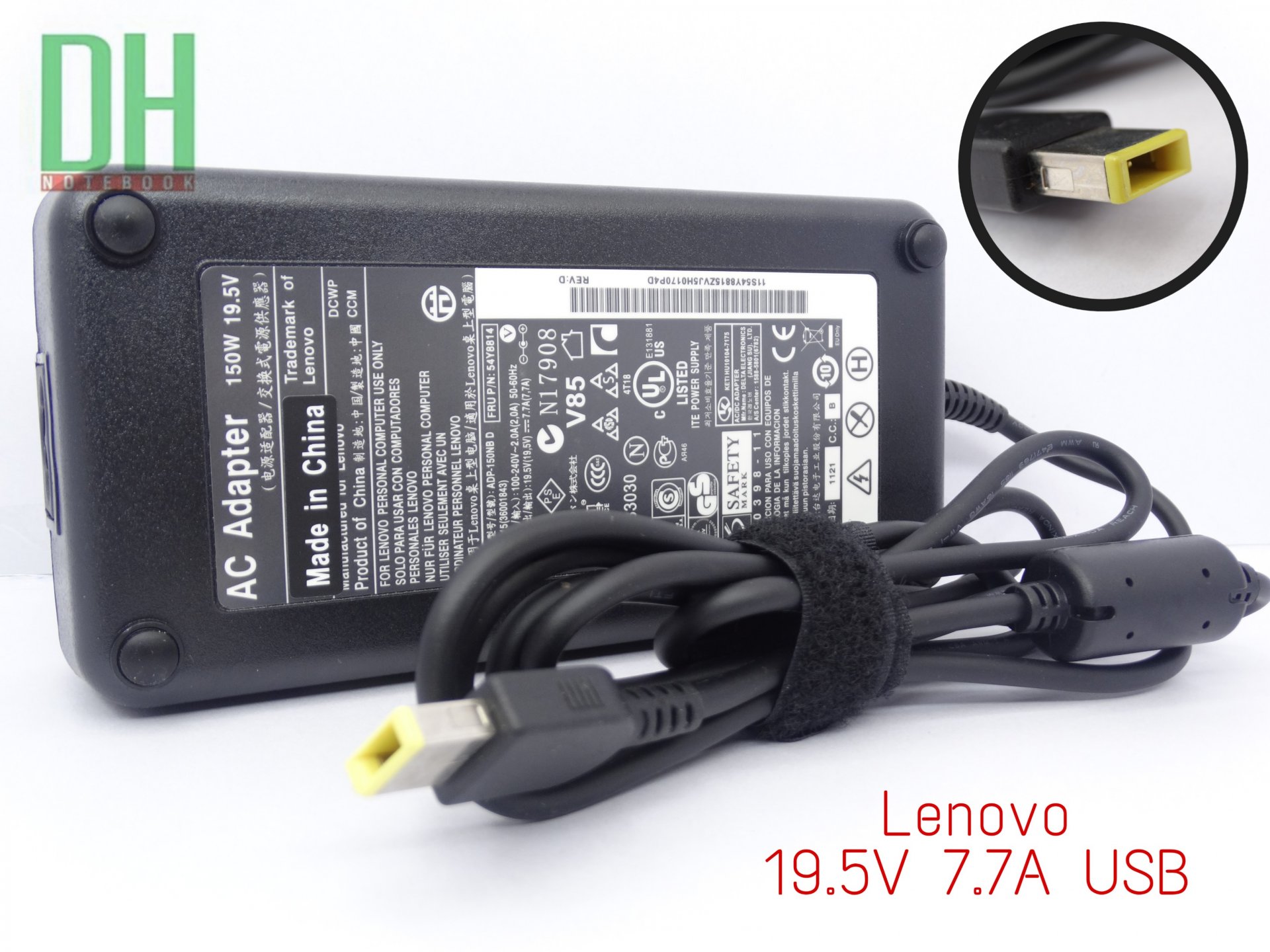 Adapter Lenovo 19.5V 7.7A USB เเท้