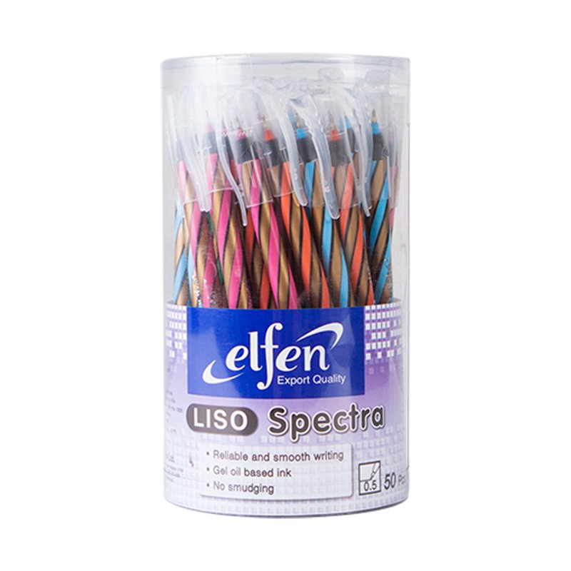 ปากกาลูกลื่น 0.5มม.ด้ามคละสี น้ำเงิน เอลเฟ่น Liso-Spectra 