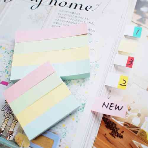 กระดาษโน้ตสติ๊กเอ็น#21065ขนาด1.4x7.6ซม.สีพาสเทล4สี