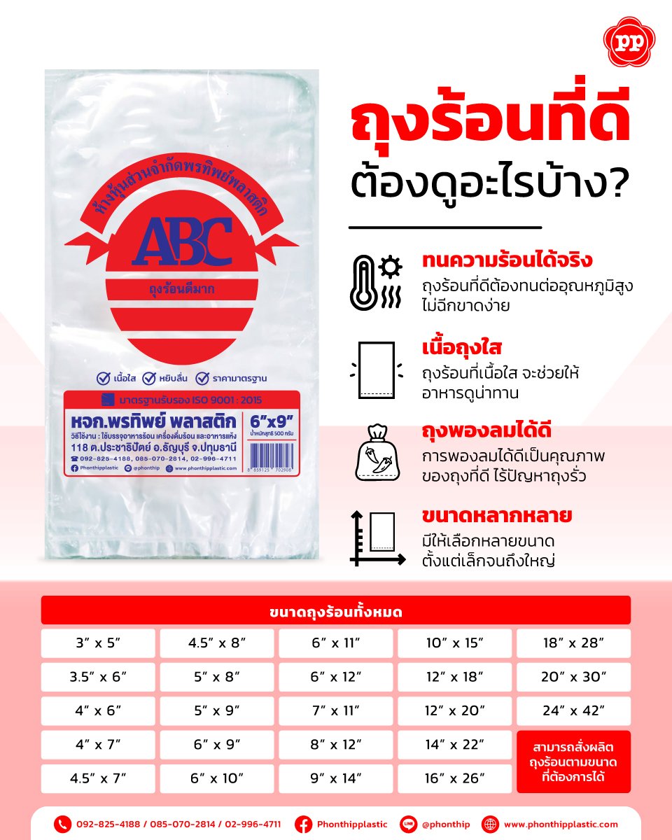 ถุงร้อนที่ดี ต้อง 'พรทิพย์ พลาสติก'