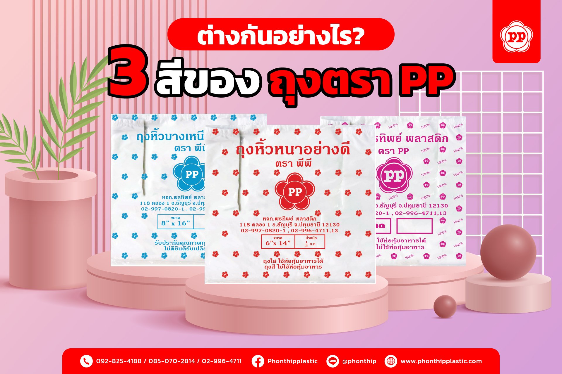 รู้หรือไม่ ถุงหิ้วตรา PPทั้ง 3 สี ต่างกันอย่างไร?