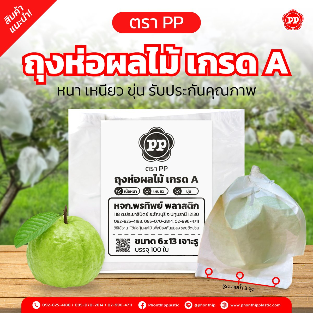 ถุงห่อผลไม้เกรด A ตรา PP