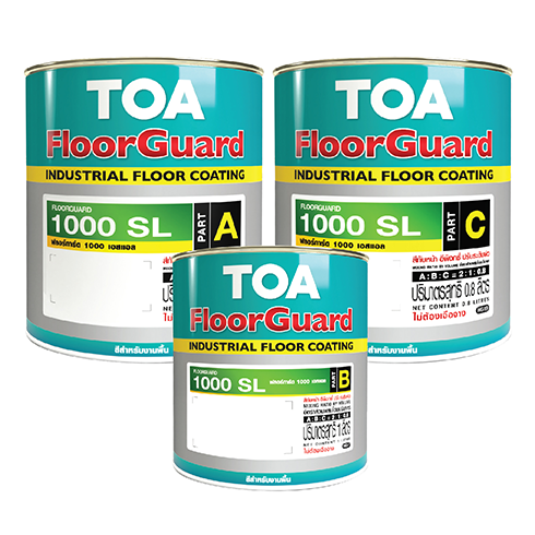 สี TOA ทีโอเอ ฟลอร์การ์ด 1000 เอส แอล สีทับหน้าอีพ็อกซี่ฟิลม์หนา 1-3 มิลลิเมตร สำหรับพื้นภายใน