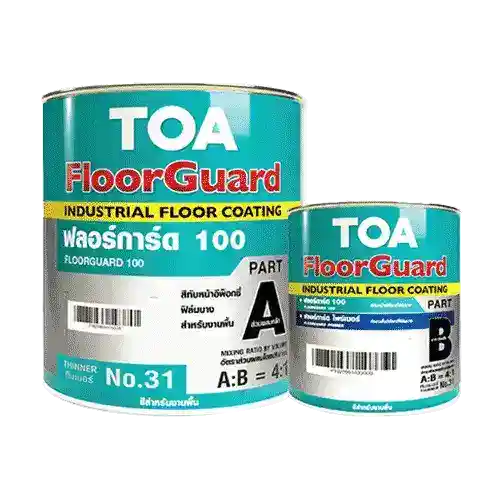 สี TOA ทีโอเอ ฟลอร์การ์ด 100 สีทับหน้า อีพ็อกซี่ฟิลม์บาง 2 ส่วน สำหรับพื้นภายใน