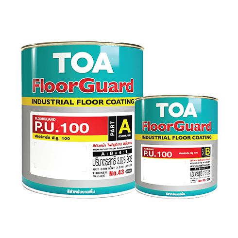 สี TOA ทีโอเอ ฟลอร์การ์ด 100 สีทับหน้า โพลียูรีเทนฟิลม์บาง 2 ส่วน สำหรับพื้นภายนอก