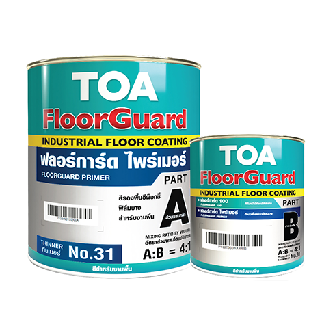 สี TOA ทีโอเอ ฟลอร์การ์ด ไพร์เมอร์ สีรองพื้นอีพ็อกซี่ 2 ส่วน สำหรับงานพื้นคอนกรีตทั่วไป