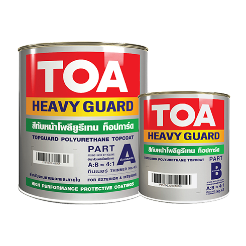 สี TOA ทีโอเอ ท็อปการ์ด สีทับหน้าอะคริลิก โพลียูรีเทน 2 ส่วน สำหรับงานภายนอก