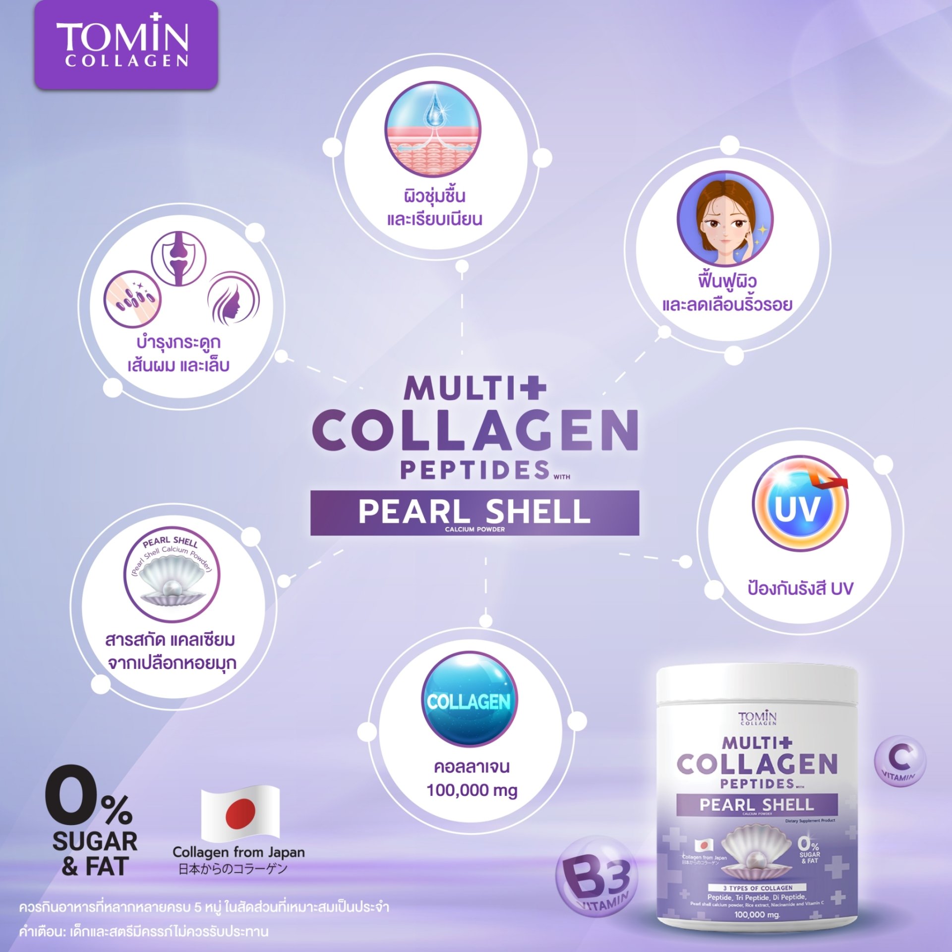 Tomin Multi Collagen Peptides with Peal Shell - truenaturize