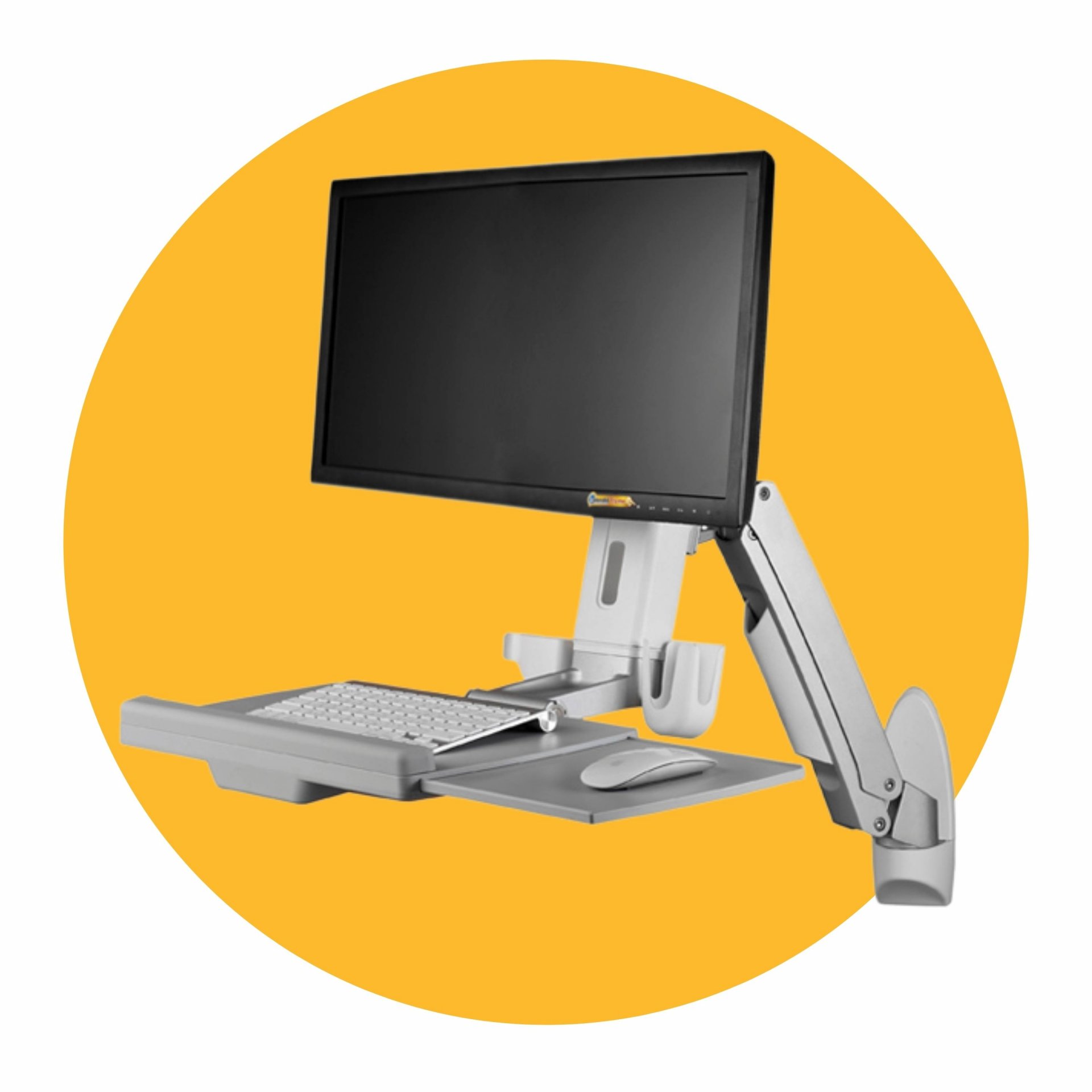 Sit-Stand Wall Mount Workstation Combo System