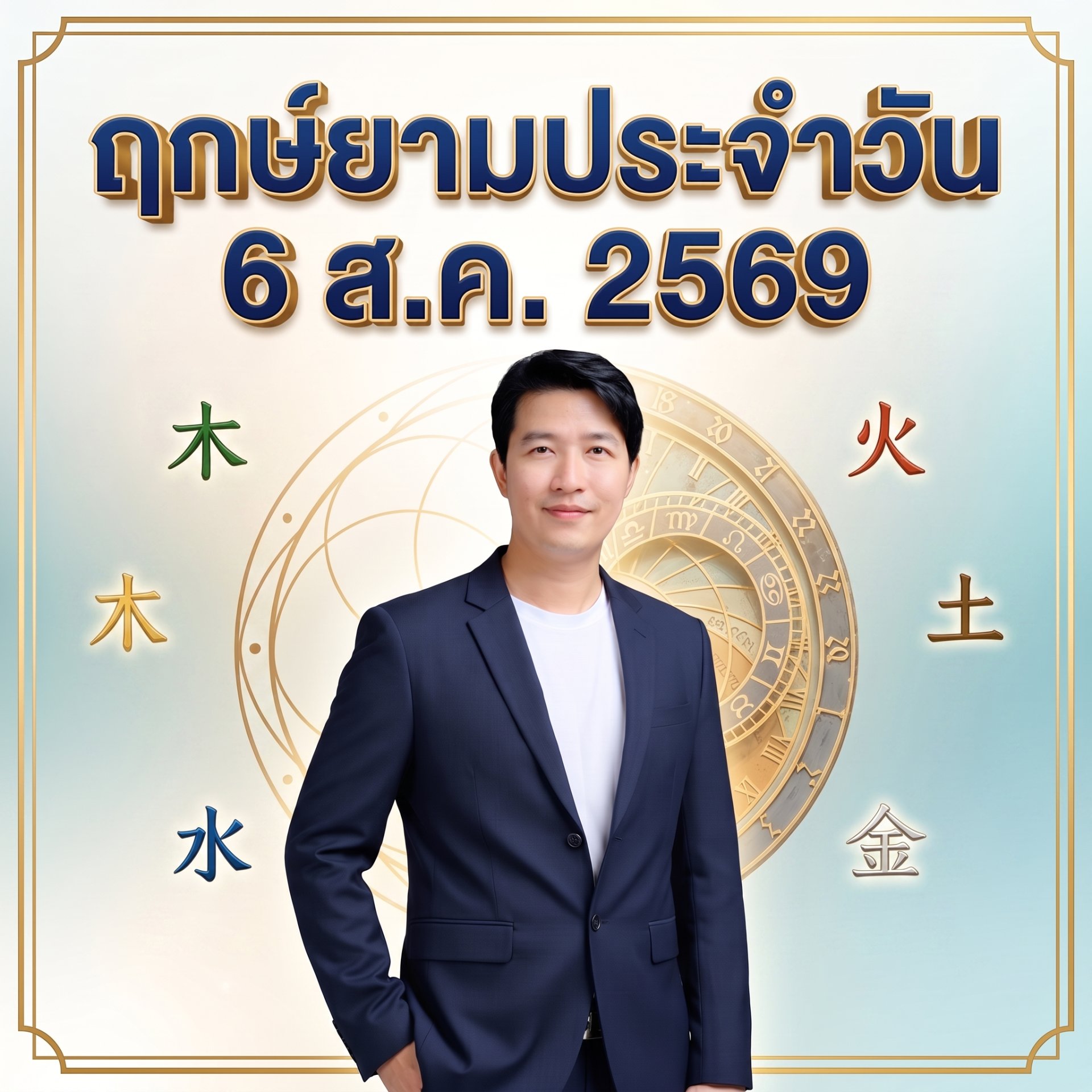 วันพฤหัสบดีที่ 6 ส.ค. วันแห่ง "สายน้ำทรงพลังและสติปัญญาแน่วแน่" (แต่มี 1 ปีนักษัตรต้องระวังการปะทะด่วน! )