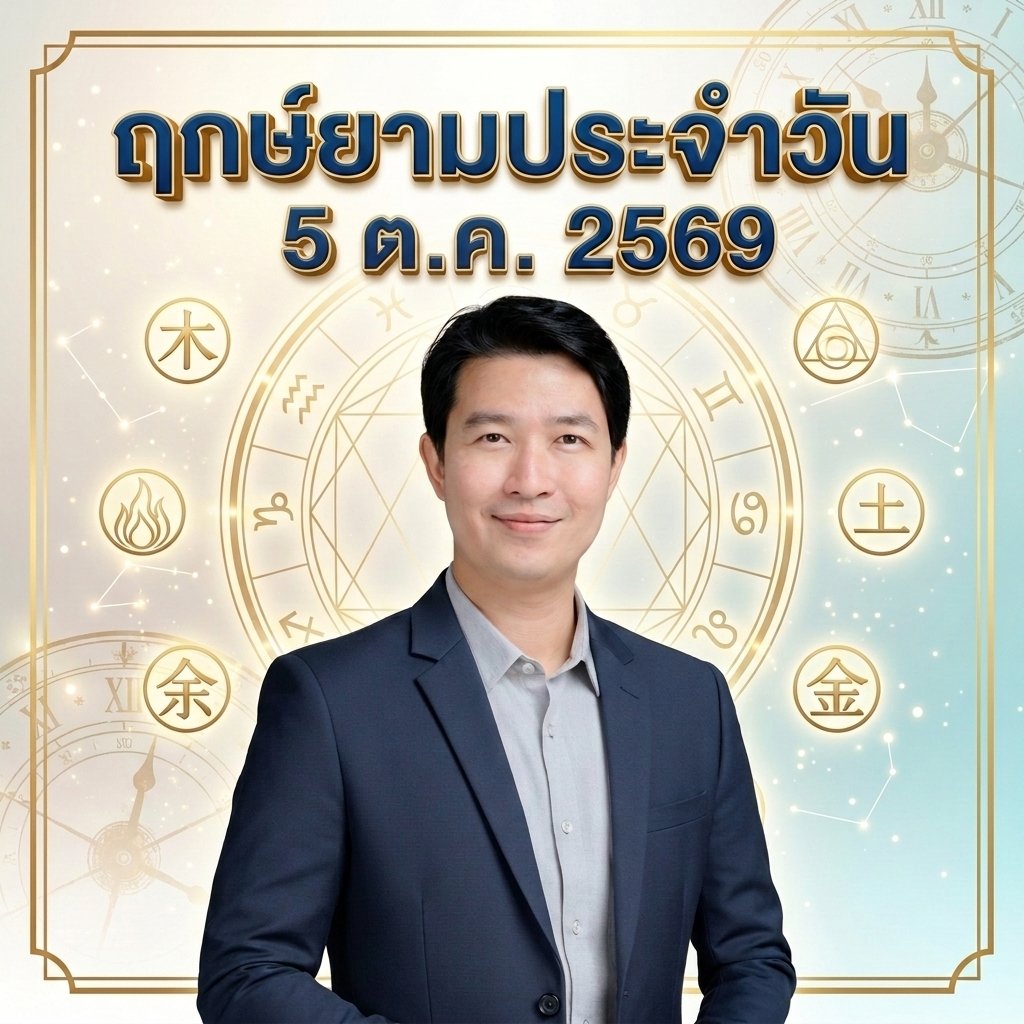 วันจันทร์ที่ 5 ต.ค. วันชวดน้ำ "เกลียวคลื่นมหาสมุทรเปี่ยมพลัง ปัญญาเอี่ยยิ้งปฏิรูปสิ่งใหม่ ทะยานสู่ความสำเร็จต้นสัปดาห์" (มี 1 กลุ่มวันเกิดต้องระวังนิดนึงครับ)