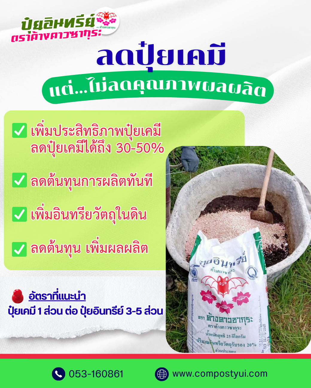 เพิ่มประสิทธิภาพปุ๋ยเคมี