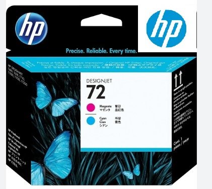 HP 72  C9383A Cyan and Magenta Print head  ตลับหัวพิมพ์อิงค์เจ็ทสีฟ้าและม่วงแดง รับประกันศูนย์บริการของแท้แน่นอน