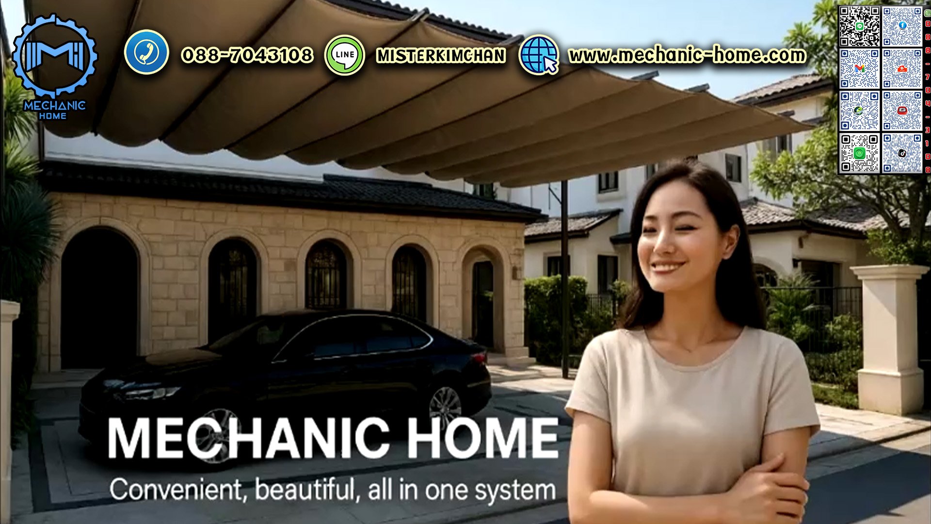 Mechanic Home รับออกแบบ ผลิตและติดตั้ง หลังคาเลื่อนผ้าใบ Mechanic Home รับออกแบบ ผลิตและติดตั้ง หลังคาเลื่อนผ้าใบ