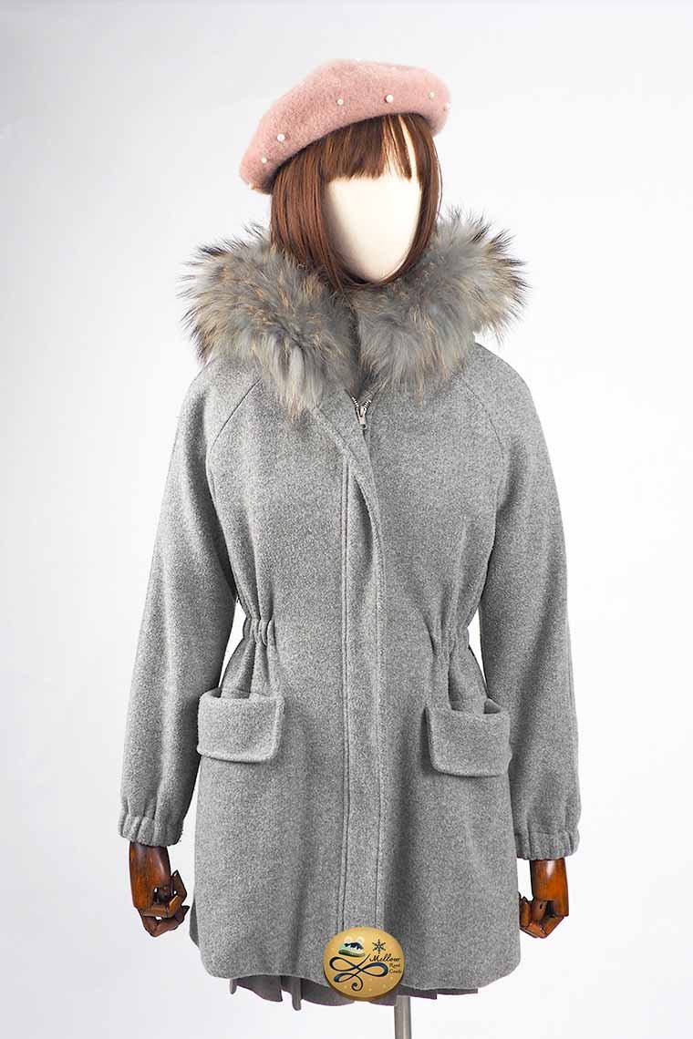 เช่าเสื้อโค้ทผู้หญิง รุ่น  Fur Faux Peppercorn Wrap Coat  905GCL428COGYM1