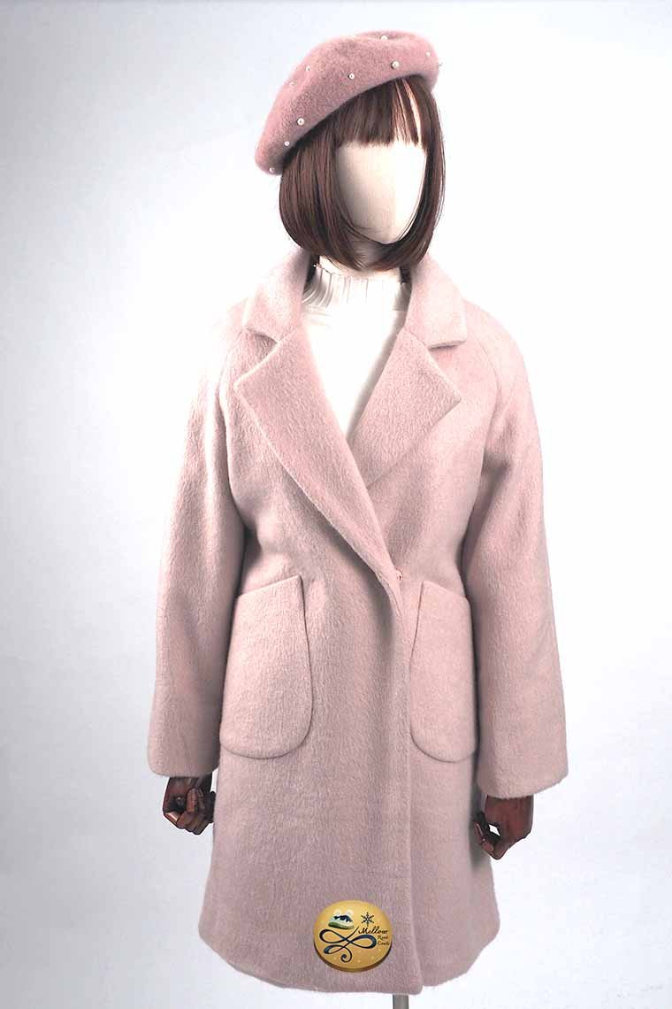 เช่าเสื้อโค้ทผู้หญิง รุ่น  Peach and Cream Swing Double Breasted Velvet Coat   905GCL2025FAPKL1