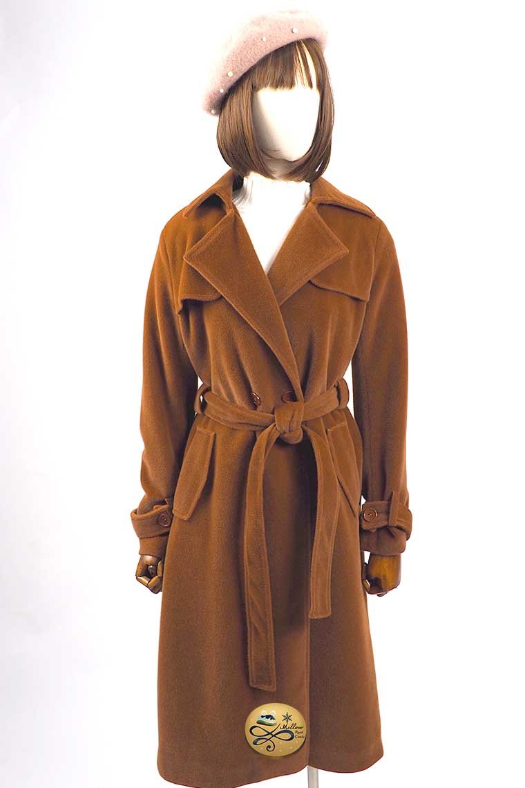 เช่าเสื้อโค้ทผู้หญิง รุ่น  Russet Brown Swing Double Breasted Velvet Coat 905GCL397FABRS1