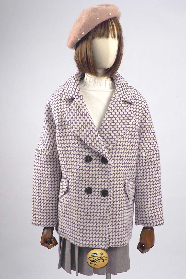 เช่าเสื้อโค้ทผู้หญิง รุ่น  Paisley Purple Houndstooth Pea Coat   902GCS272FAPPXL1