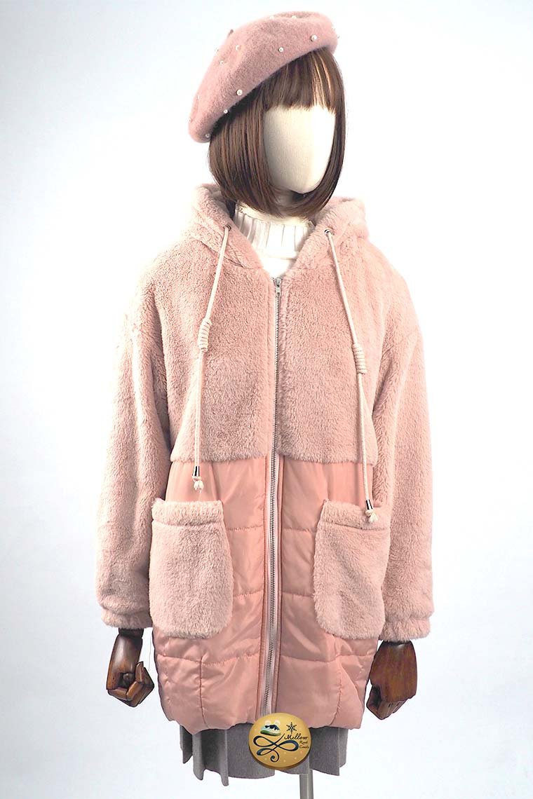 เช่าเสื้อโค้ทผู้หญิง รุ่น  Patchwork cotton mink Sweetier Winter Wheat coat  902GCL122FAPKM1