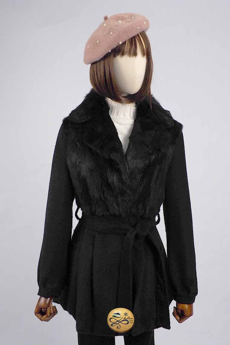 เช่าเสื้อโค้ทผู้หญิง รุ่น  Fur Rust Oleum Flat Black Princess Coat 906GCL380FABKM1