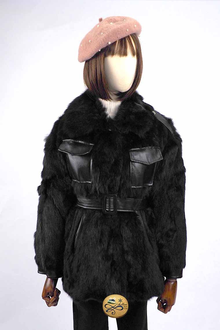 เช่าเสื้อกันหนาว รุ่น Rabbit Fur Jacket 0911GJF2012FABKXL1