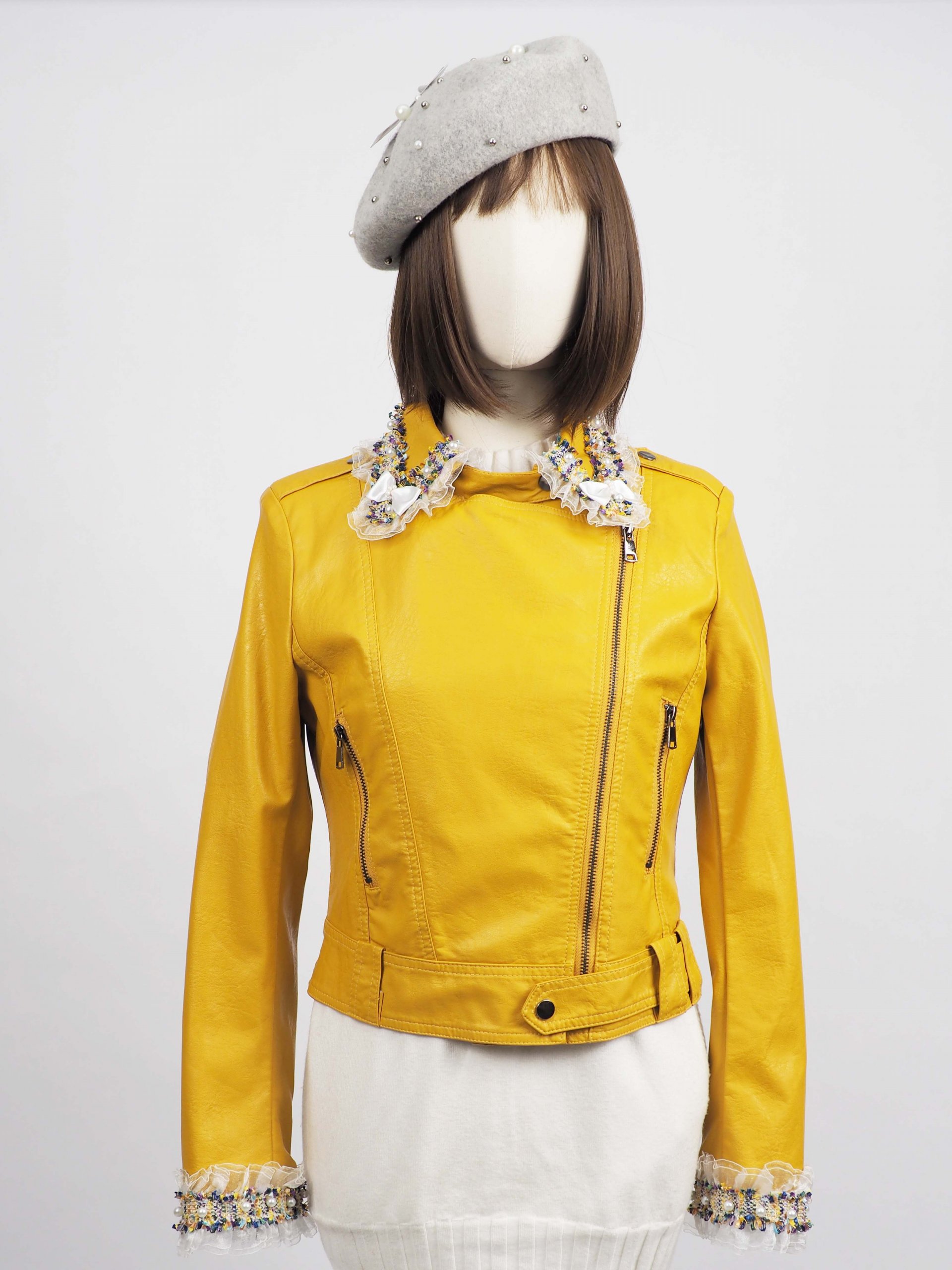 *** Limited Editon  เช่าแจ็คเก็ตหนัง  Canary Faux Leather Jacket	 903GJP314FAYES1