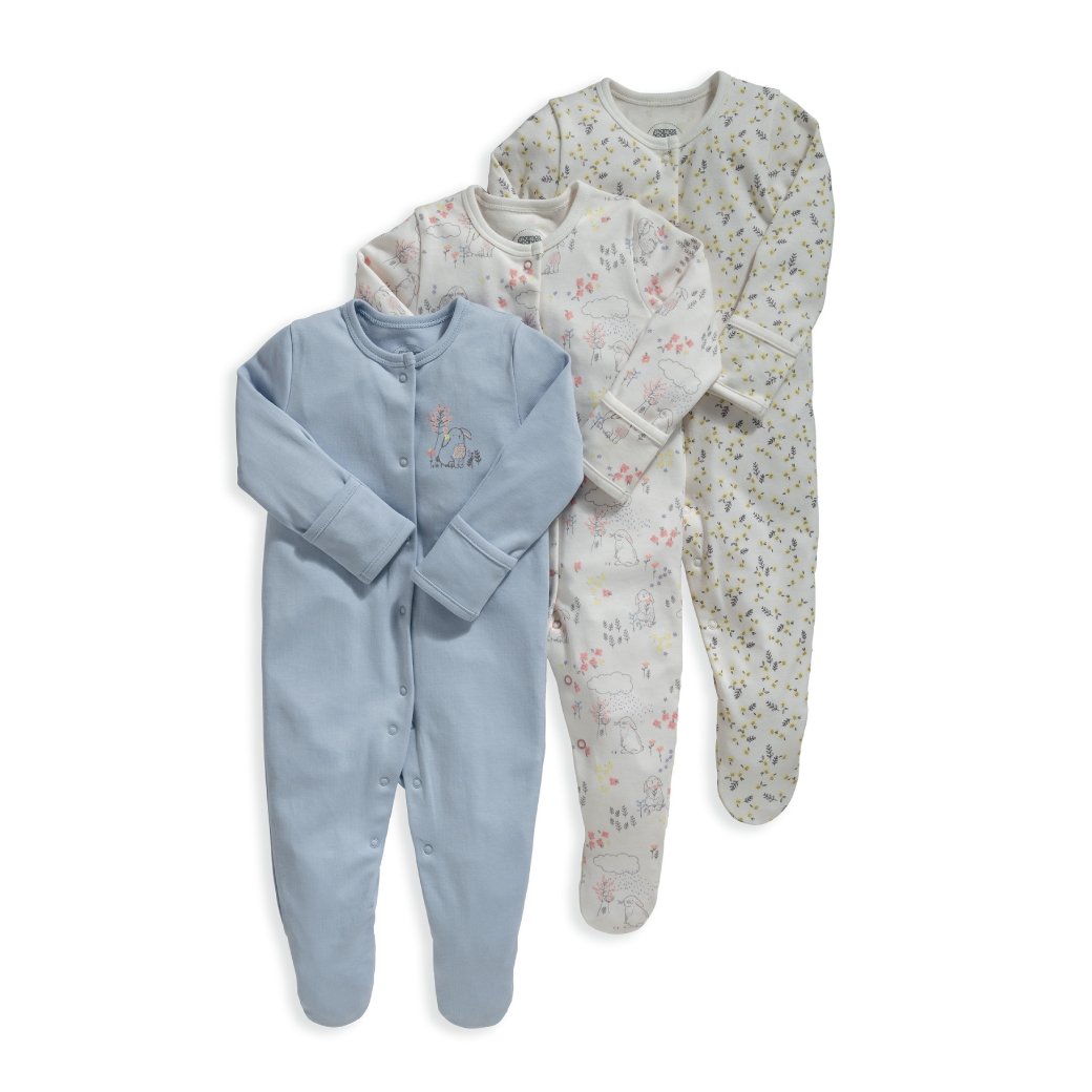 Bunny Sleepsuits Multipack - Set of 3